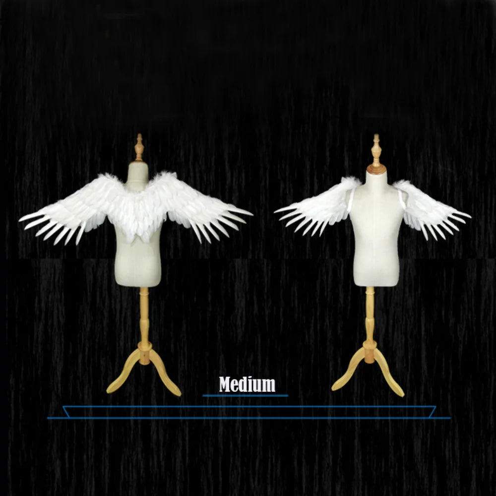 Foldable Angel & Devil Costume Wings – Unisex White & Black Costume Wings HIP