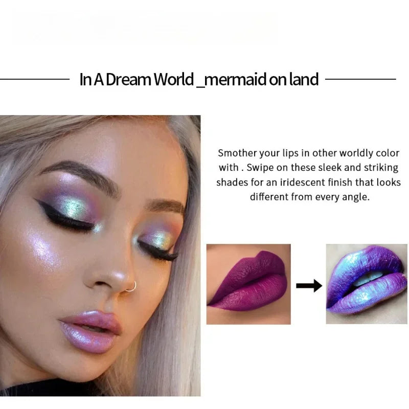 Handaiyan Glitter Lip Gloss – Shimmer Liquid Glaze, 6 Shades Glitter Lip Gloss HIP