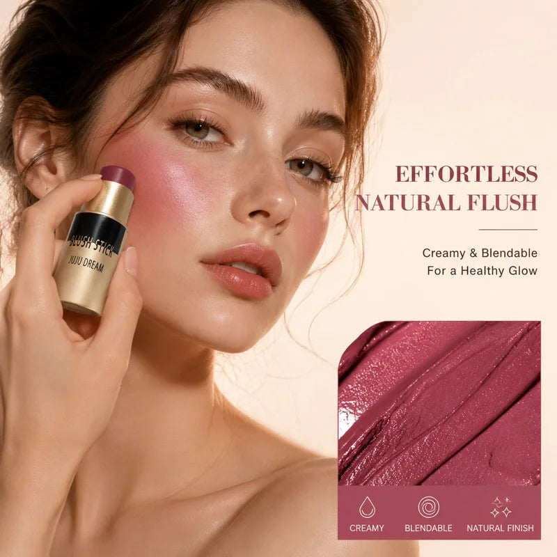 JUJU DREAM Lip Gloss & Blush Stick Set – Waterproof Duo Lip & Blush Set HIP