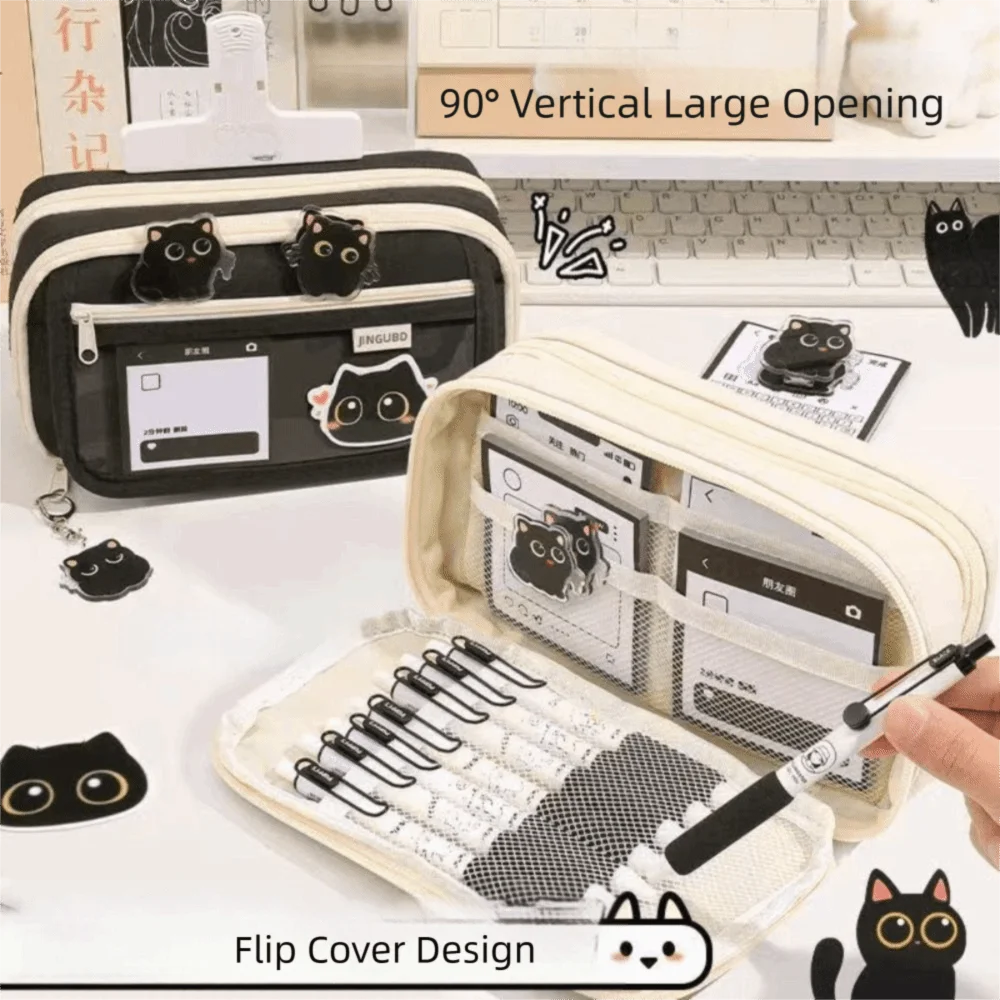 6-Layer Large Capacity Pencil Case – PVC & Canvas Organizer Pencil Case Organizer HIP