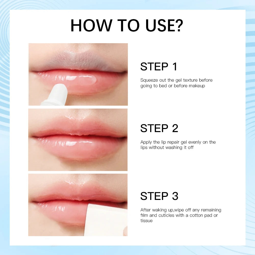 2pcs/Lot Moisturizing Lip Repair Gel Instant Relief For Dry Lips Liquid Lip Balm Paraben Free Lip Care Product Reduce Lips Line HIP