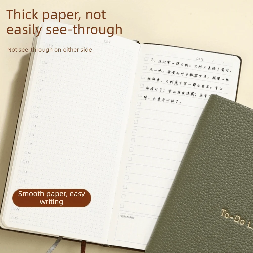 A6 PU Leather Pocket Notebook – Daily Task Planner Pocket Planner Notebook HIP