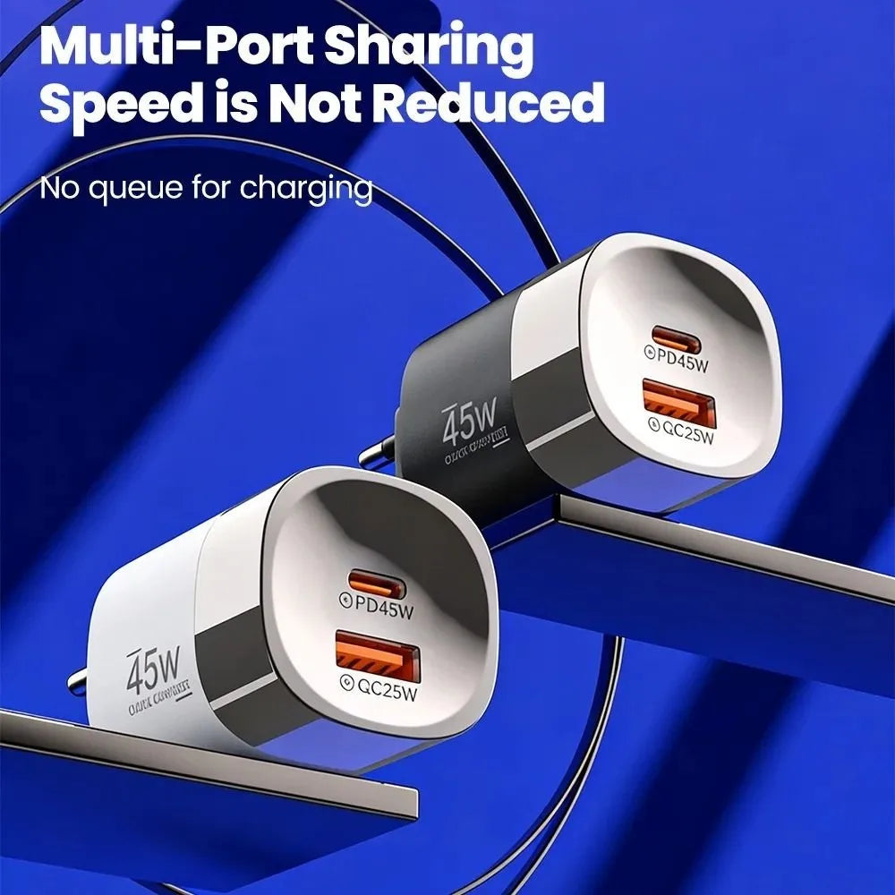 45W USB-C PD Fast Charger EU/US/UK – iPhone & Android USB-C Fast Charger HIP