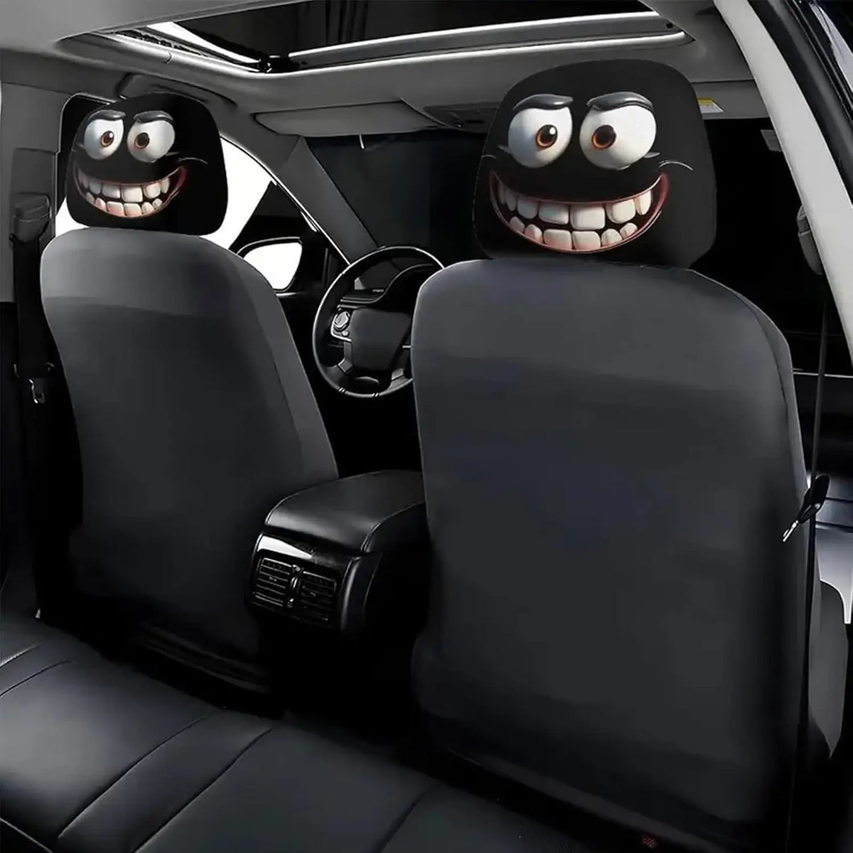 Funny Cartoon Car Headrest Covers – 2PCS Universal Fit Car Headrest Cover HIP