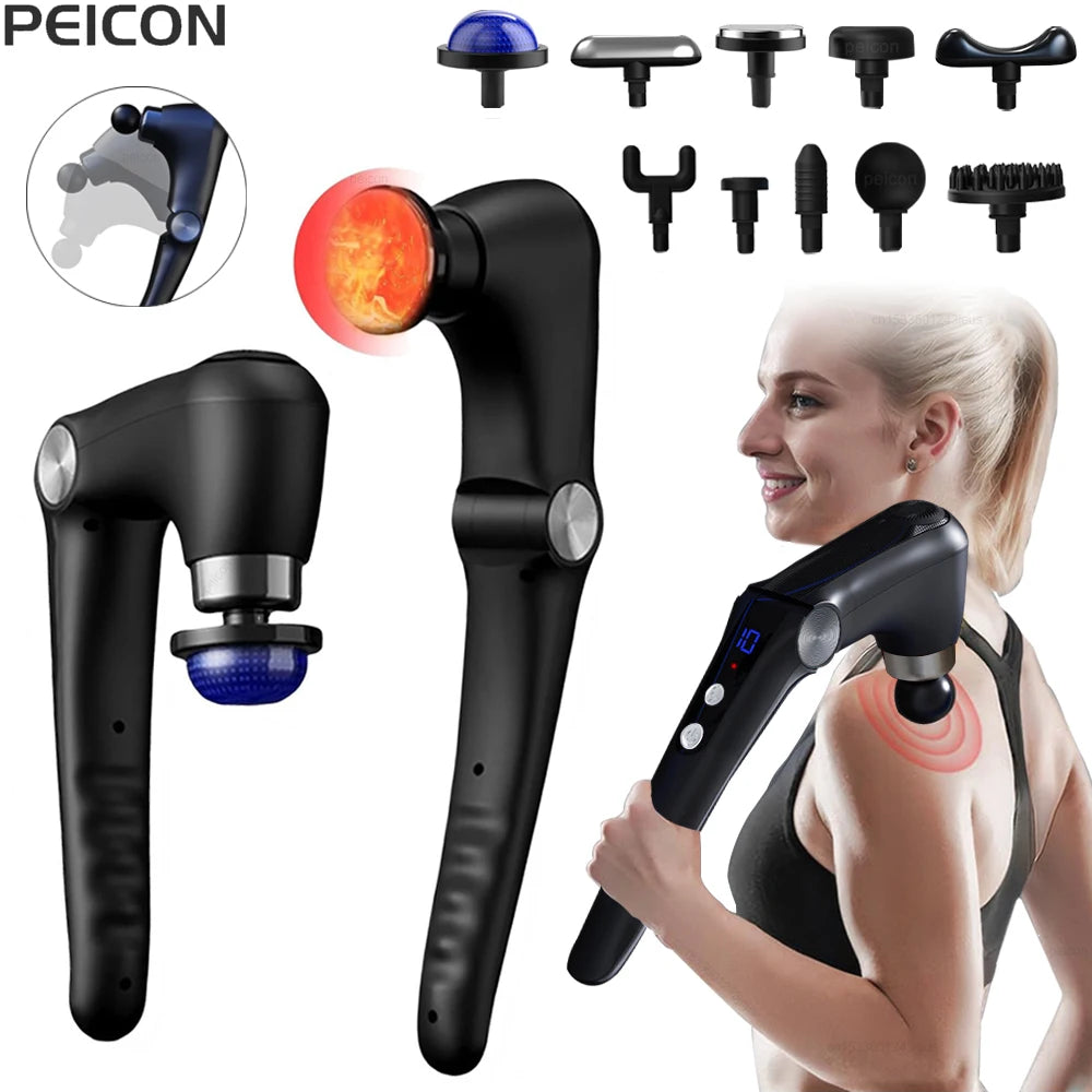Peicon Fascia Massage Gun – 9-Speed, Hot & Cold, 10 Heads Percussion Massage Gun HIP