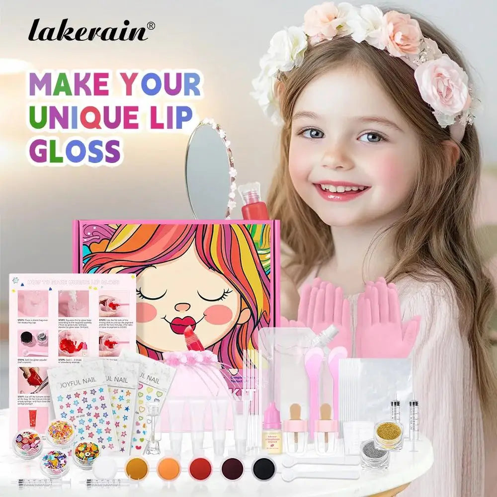 Kids DIY Lip Gloss Making Kit – Fun Creative Makeup Set DIY Lip Gloss Kit HIP