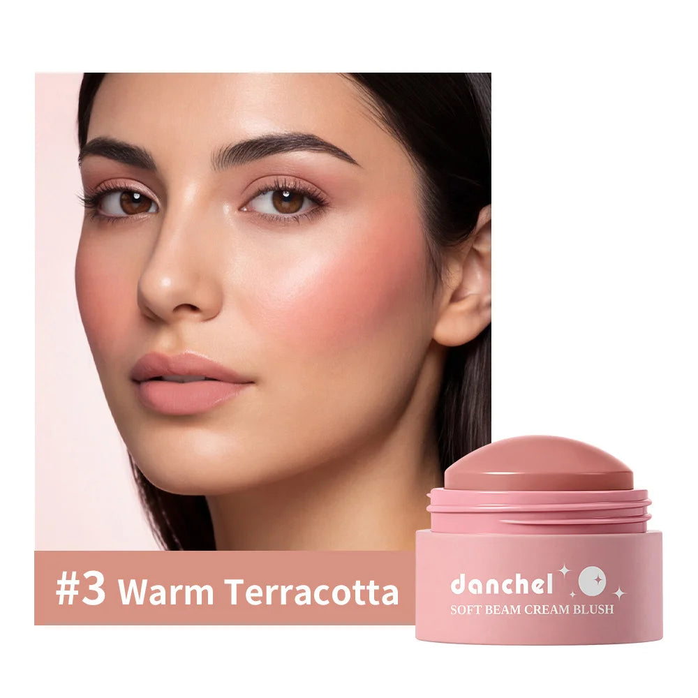 Natural Looking Matte Blush Stick Soft Cream Blush Balm Waterproof Long Lasting Hydrating Lightweight Blendable Cheek Cosmetics HIP 3 Warm Terracotta