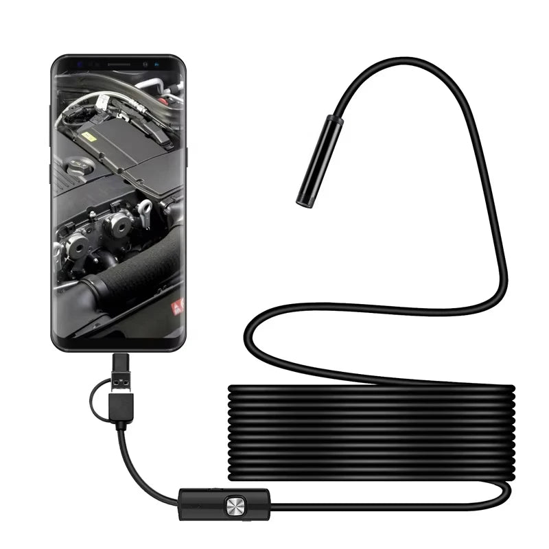 7mm USB-C Borescope Inspection Camera – 6 LED Waterproof Borescope Inspection Camera HIP 5.5mm-1m