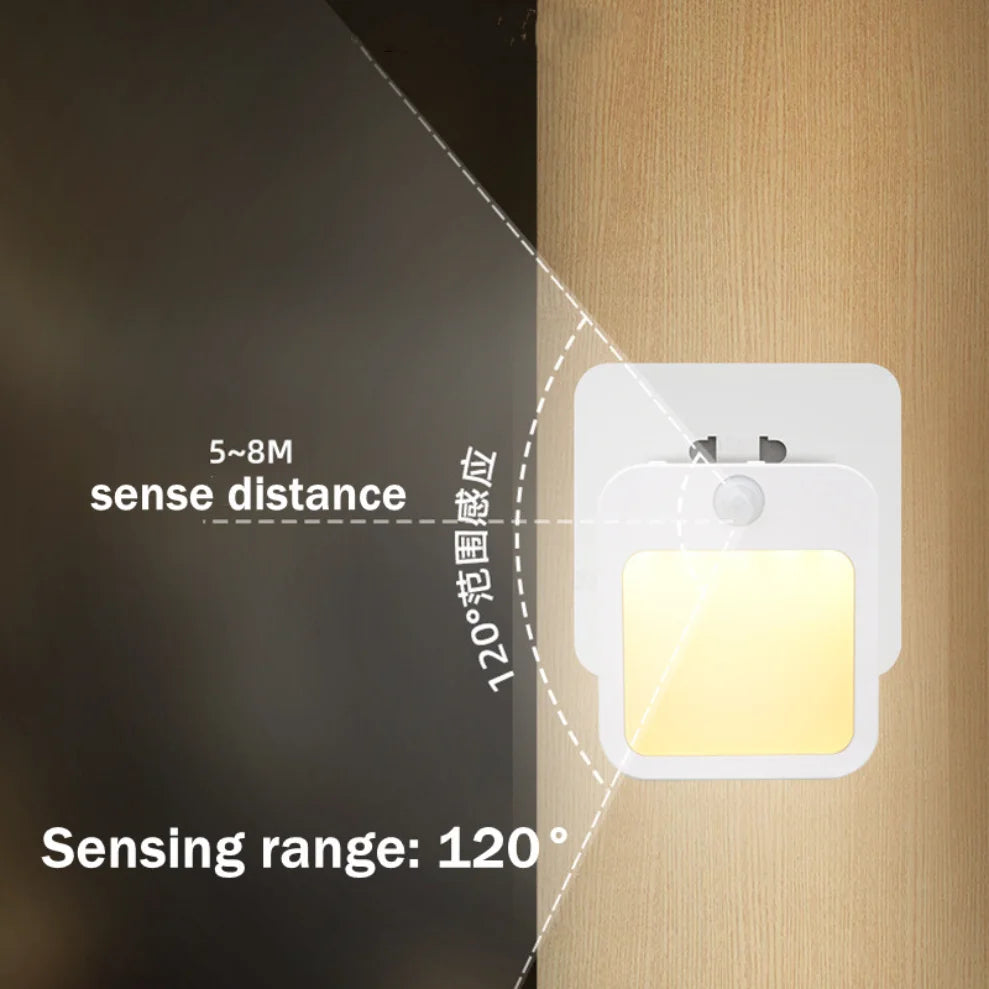 LDHLM Motion Sensor Night Light – Dimmable Plug-In LED Lamp Motion Sensor Night Light HIP