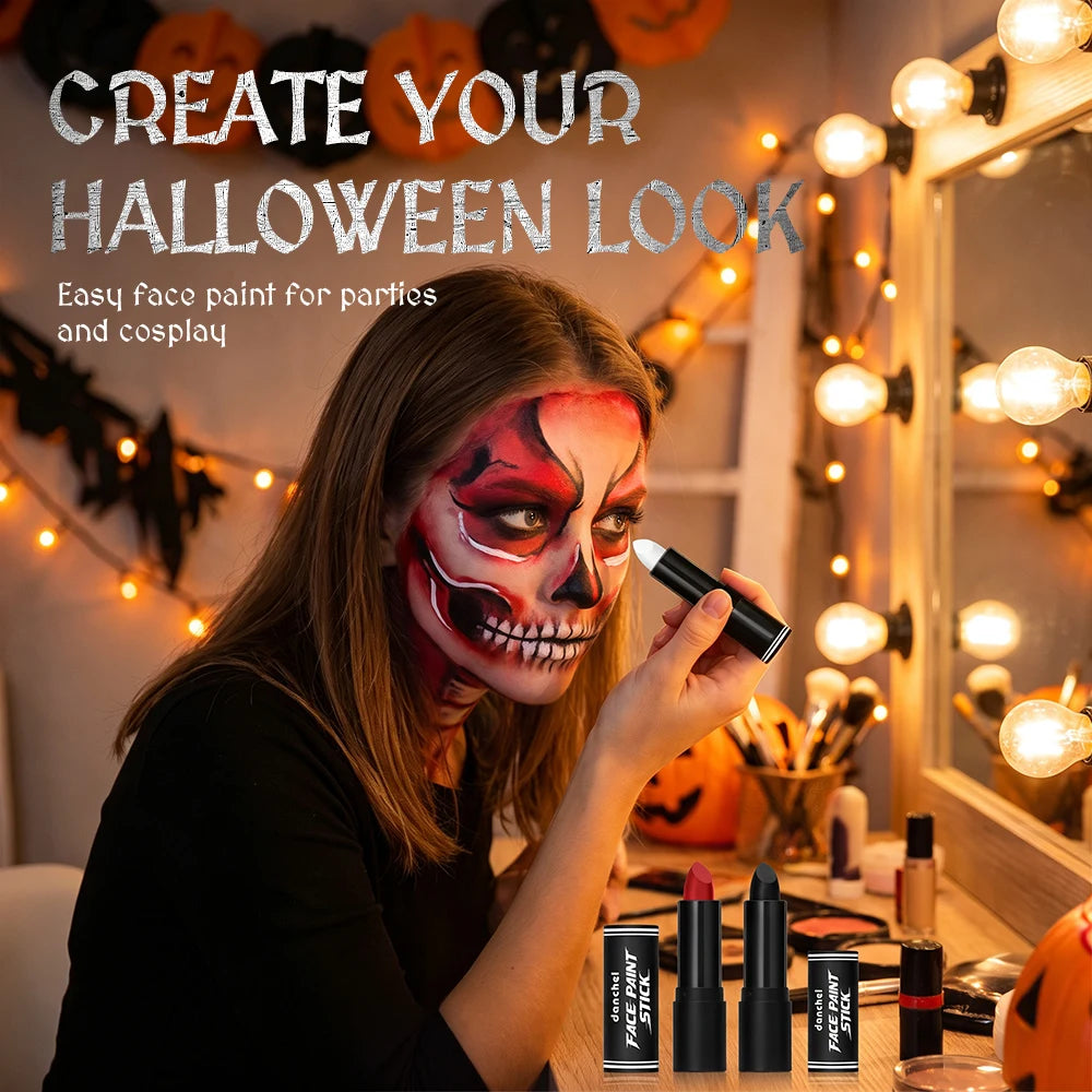 Face & Body Paint Sticks Blue Black Green Sweatproof Water Resistant Long Lasting Body Paint Crayon Halloween Cosplay Party Make HIP