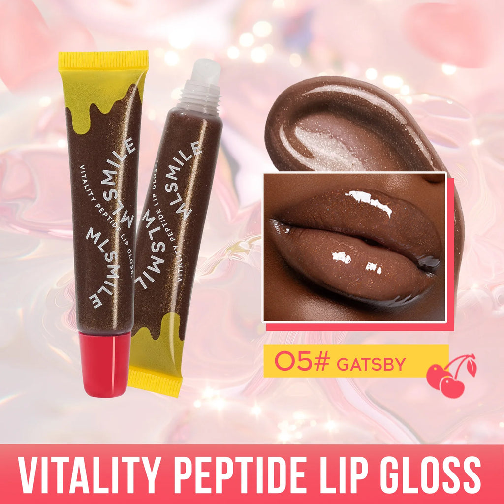 MLSMILE Peptide Lip Gloss Plumping Glaze – Clear & Moisturizing Plumping Lip Gloss HIP 05