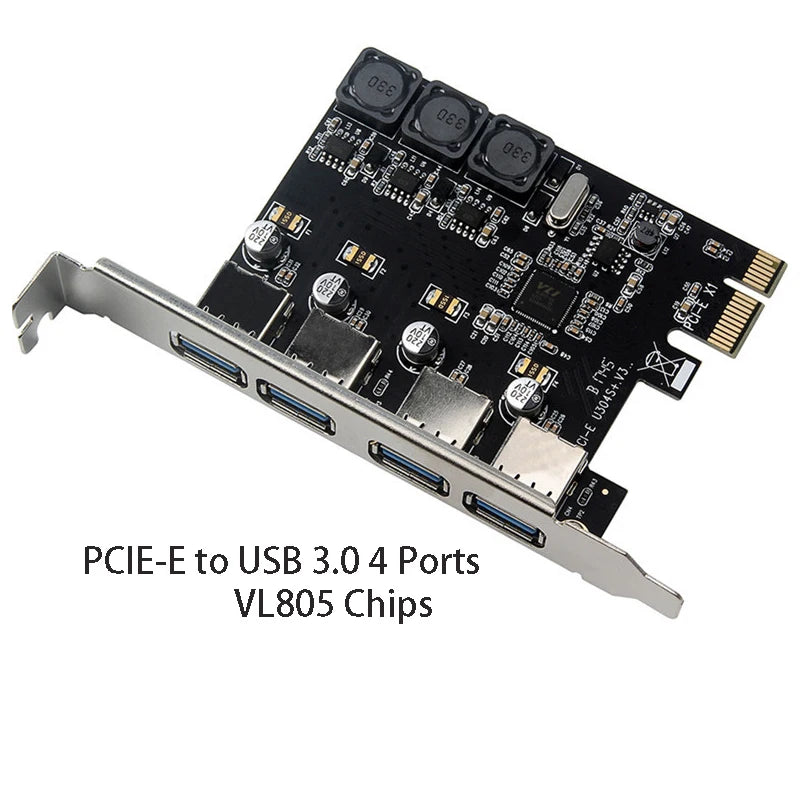 PCIe to USB 3.0 Expansion Card – 4-Port Self-Powered Adapter PCIe USB Expansion Card HIP