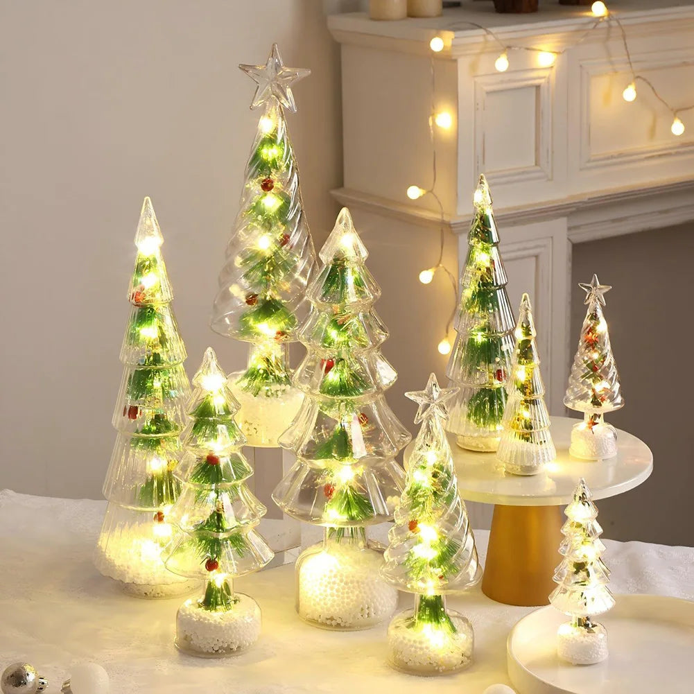 Realistic Pine Needles LED Tabletop Christmas Tree Night Light Holiday Home Bedroom Decor Gift for Family Christmas Lights HIP