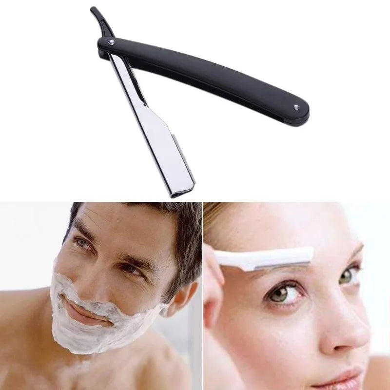 Men's Folding Straight Razor – Stainless Steel Barber Shaver Folding Straight Razor HIP