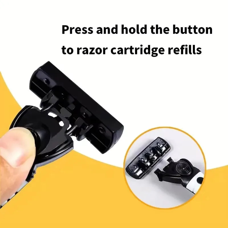 Men's Reusable 2-Blade Razor – Multi-Tool Swappable Head Men's Manual Razor HIP