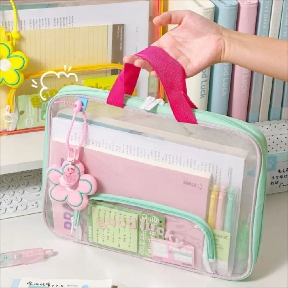 Portable Mesh A4 File Bag – Transparent Document Organizer File Organizer Bag HIP