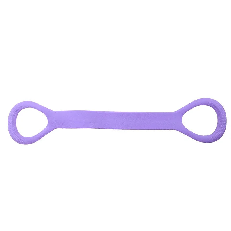 8-Shape Elastic Resistance Band – Shoulder & Back Stretcher Fitness Resistance Band HIP C743-Purple-1pcs