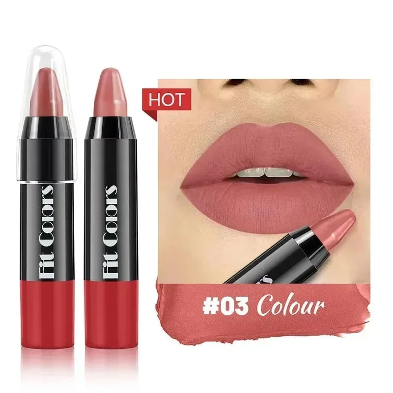 Mirror Moisturizing Crayon Lip Gloss Stick Lasting Waterproof Matte Lipstick Non Stick Cup Jelly Tint Lip Balm Liner Pen Makeup HIP 03 Matte