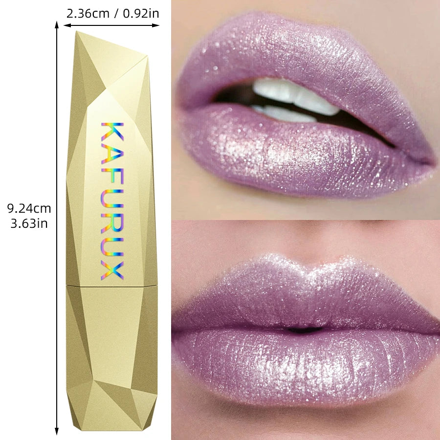 KAFURUX Glitter Metallic Lipstick – Pearlescent Lip Tint Metallic Lipstick HIP