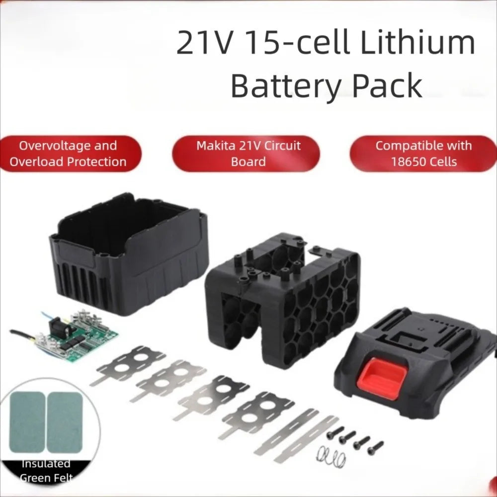 DIY 15-Cell 18650 Battery Case Shell Kit – Makita Compatible Battery Case Kit HIP