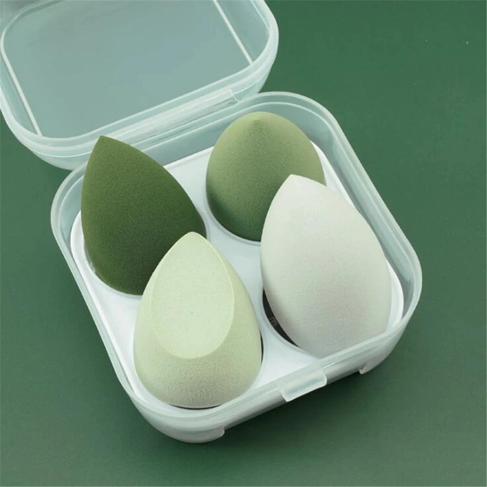 4-Piece Makeup Sponge Blender Set – Foundation Applicator Makeup Blending Sponge HIP C504-Green in box