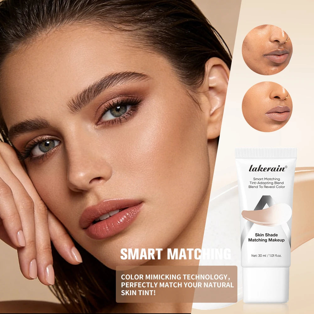 Lakerain Color Changing Liquid Foundation Coverage Skin Shade Matching Makeup SPF15 Moisturizing Even Toning Natural Makeup HIP