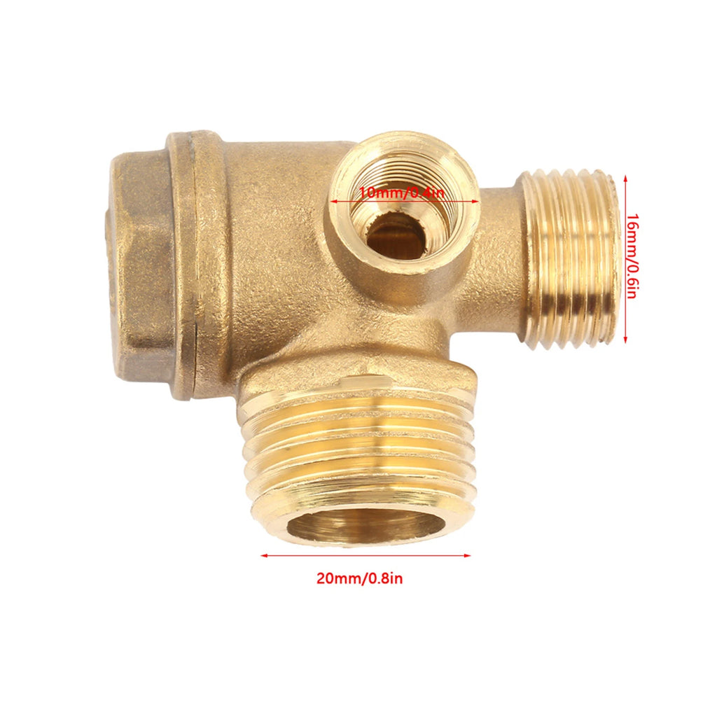 3 Port Brass Air Compressor Male Threaded Check Valve Tube Connector Tool Valve Brass Check Valve Air Compressor Check Valve HIP