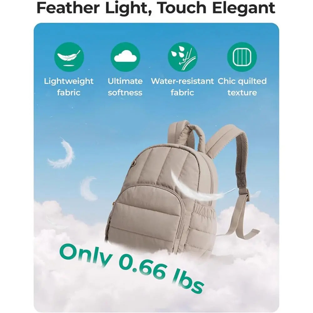 Quilted Mini Backpack Women – Lightweight Water-Resistant Puffer Mini Backpack HIP