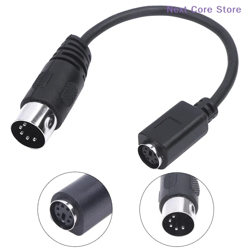 MD 6-Pin Female to DIN 5-Pin Male Keyboard Adapter Cable Keyboard Adapter Cable HIP