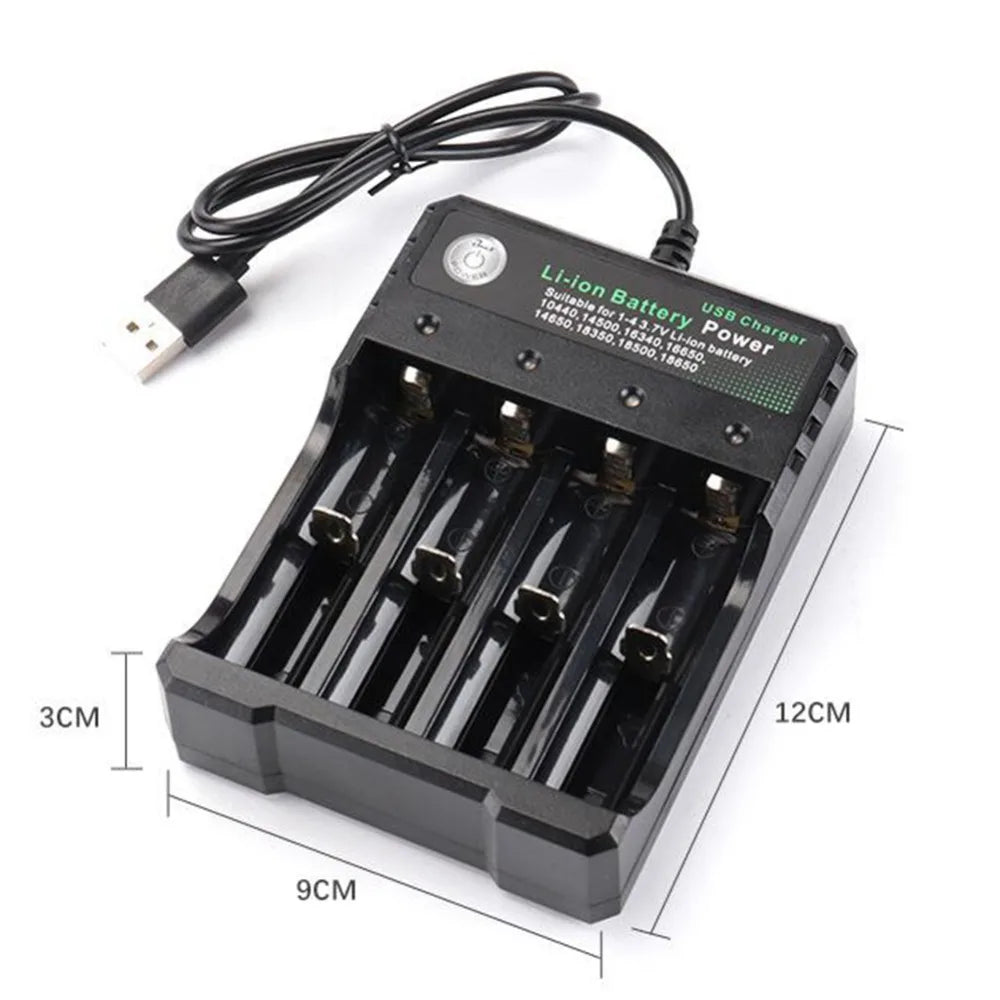 4-Slot 18650 Lithium Battery Charger AC 110V/220V | SEamopar Battery Charger HIP