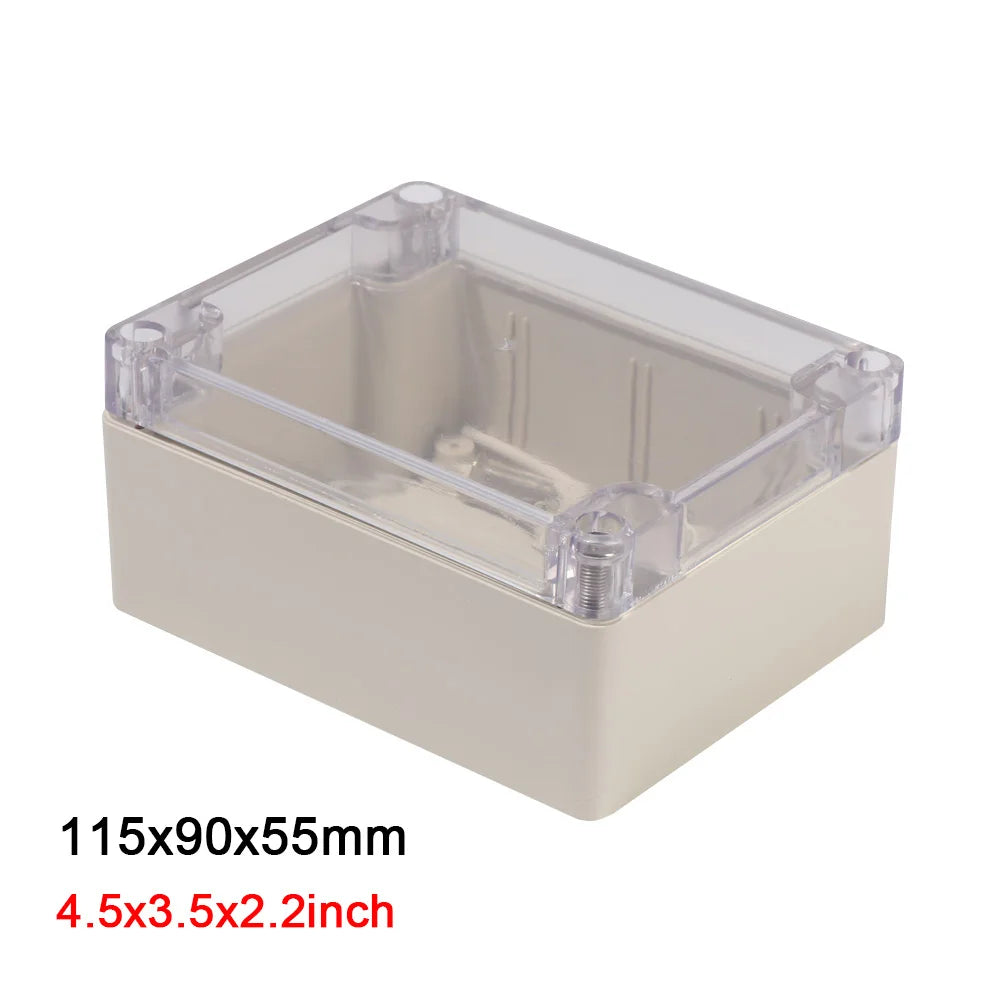 IP65 Waterproof ABS Plastic Junction Box – Transparent Cover Electrical Enclosure Box HIP 115x90x55mm
