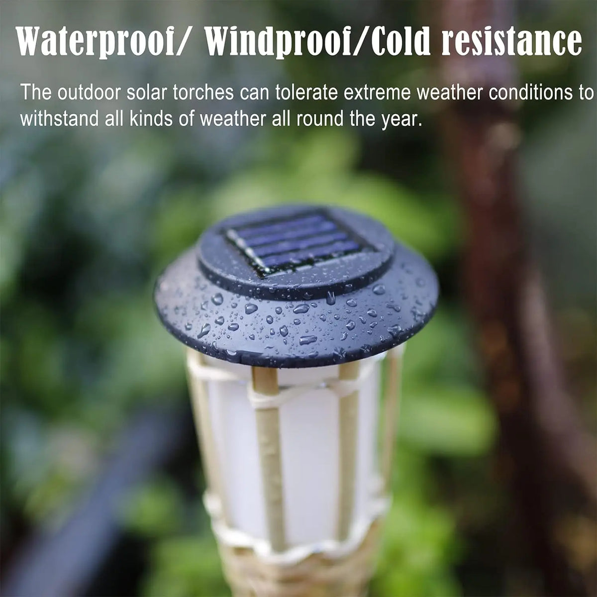 Solar LED Flame Effect Bamboo Garden Torch – IP65 Waterproof Solar Garden Torch HIP