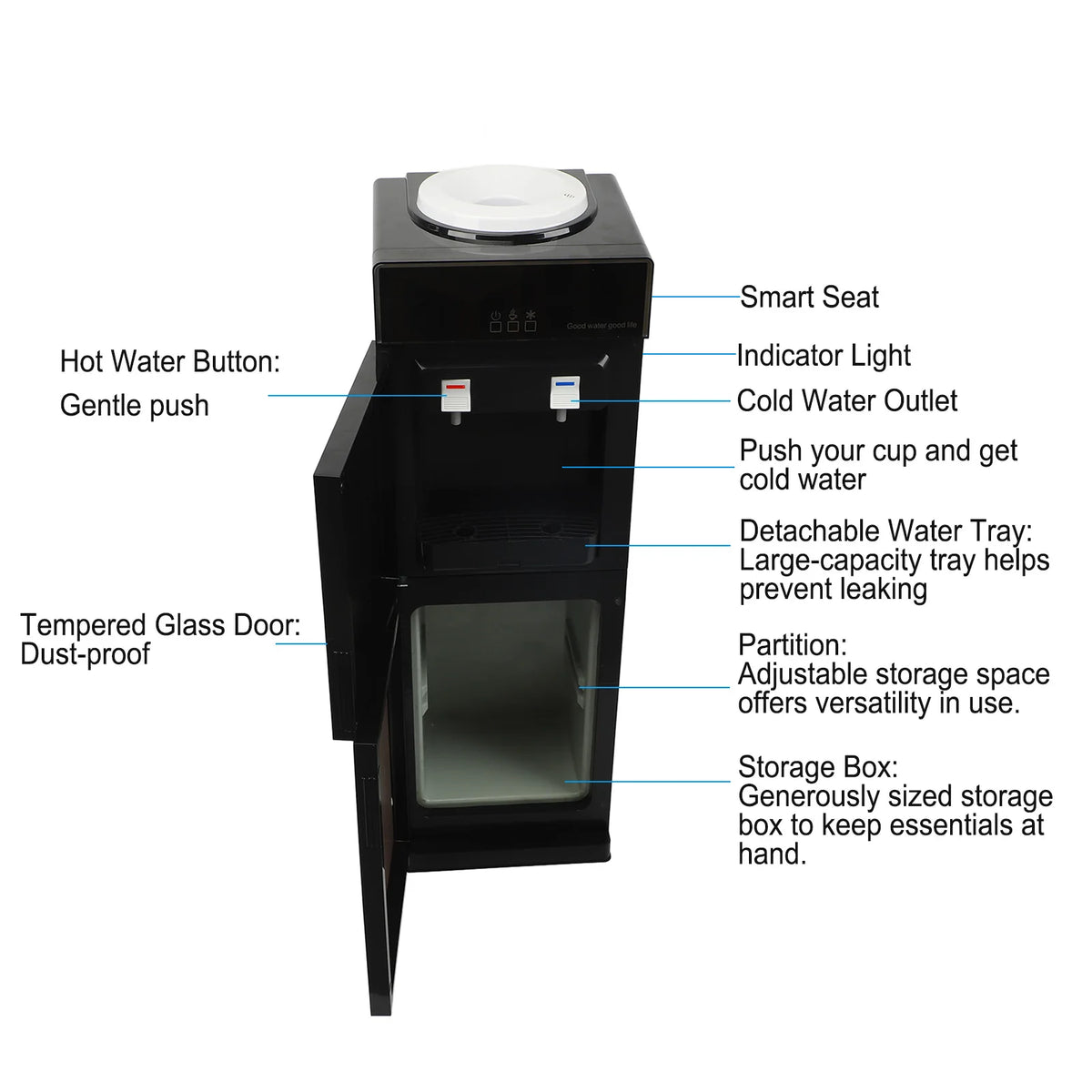 Top Loading Hot and Cold Water Dispenser Water Cooler Perfect for Home Floor Standing Top Loading Water Cooler Dispenser HIP