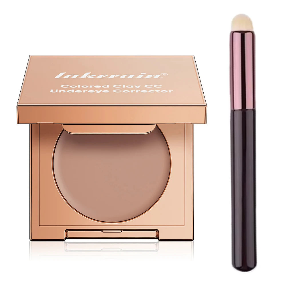 Eye Concealer Corrector With Brush Moisturizing Natural Foundation Long Lasting Waterproof Cover Dark Circles Under Eye Makeup HIP 2Medium-Tan Peach