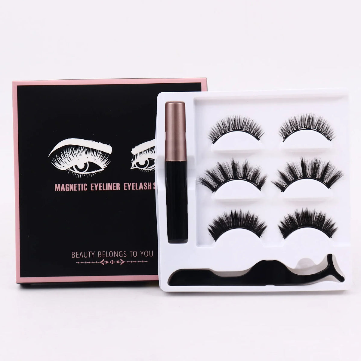 Magnetic Volume Eyelashes Box Package Set Full Strip 5/7/10 Pair Synthetic Natural Cilia False Dramatic Thick Eye Lashes Makeup HIP 3Pair 013 017 014