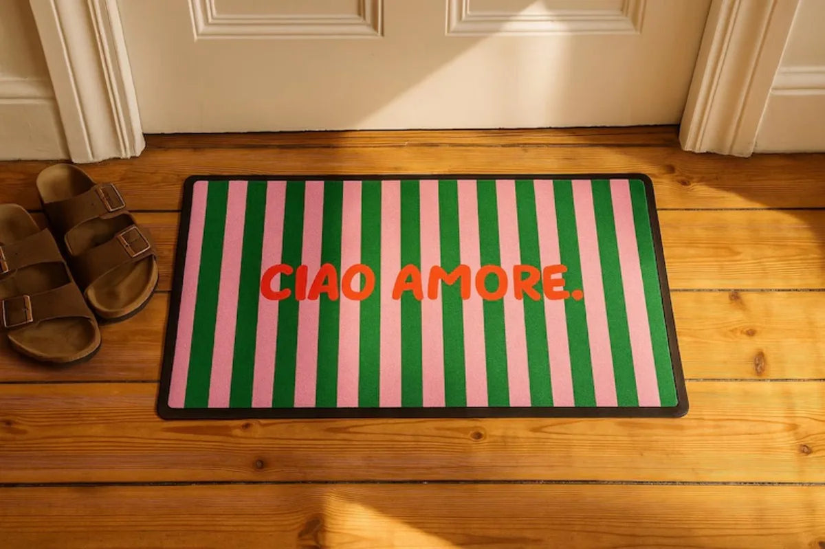Ciao Amore Italian Motif Anti-Slip Entrance Mat – Kitchen & Rug Decorative Entrance Mat HIP