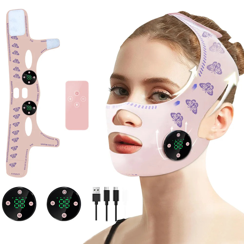 CAMMUO EMS Face Lifting Slimming Strap – USB Rechargeable EMS Face Lifting Mask HIP