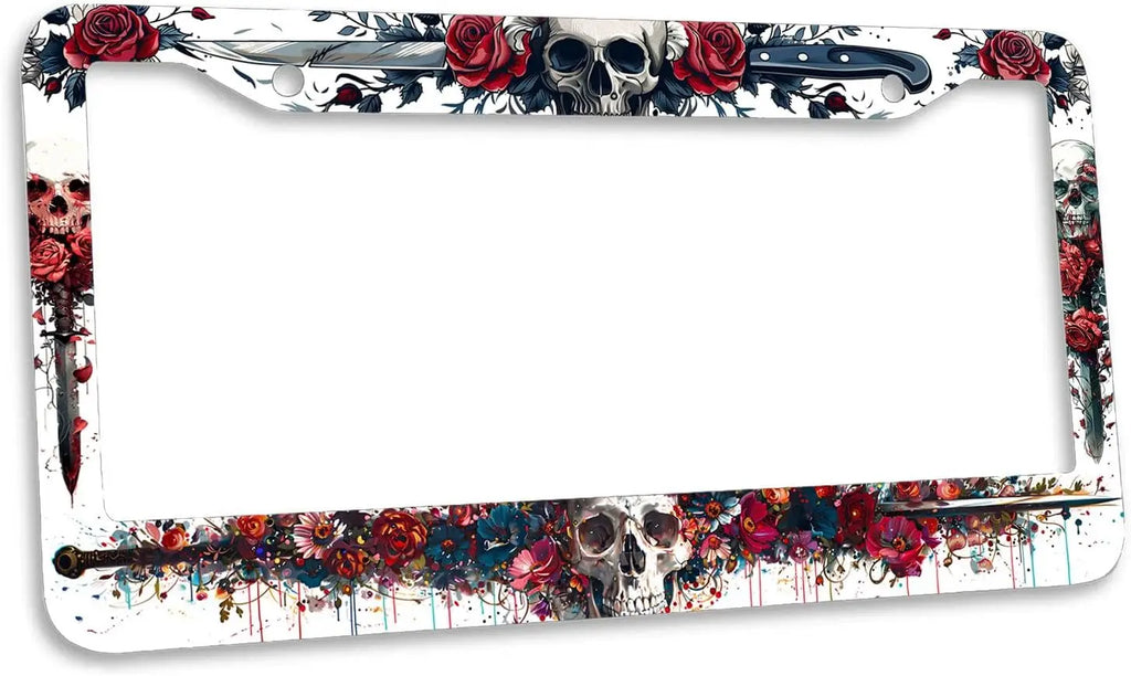 Skull Gothic Stainless Steel License Plate Frame | Car Decor License Plate Frame HIP