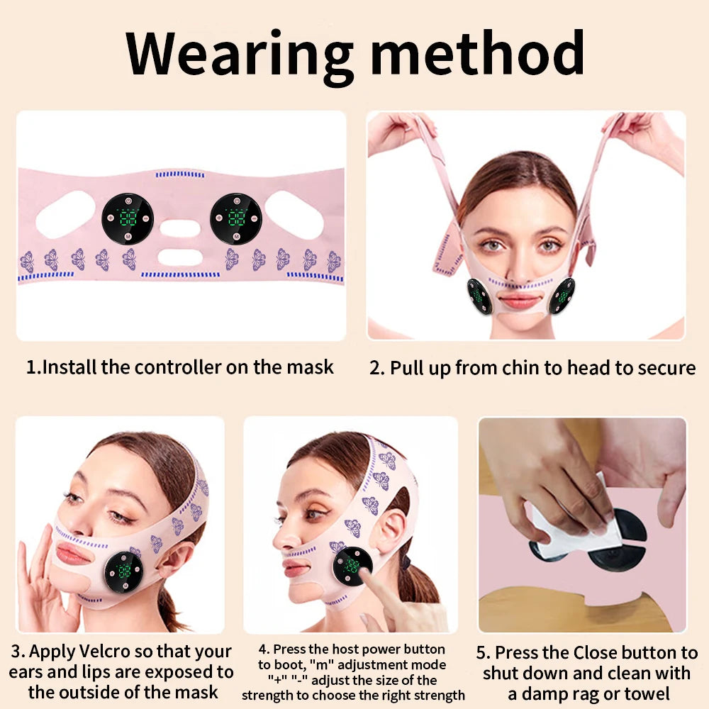 CAMMUO EMS Face Lifting Slimming Strap – USB Rechargeable EMS Face Lifting Mask HIP