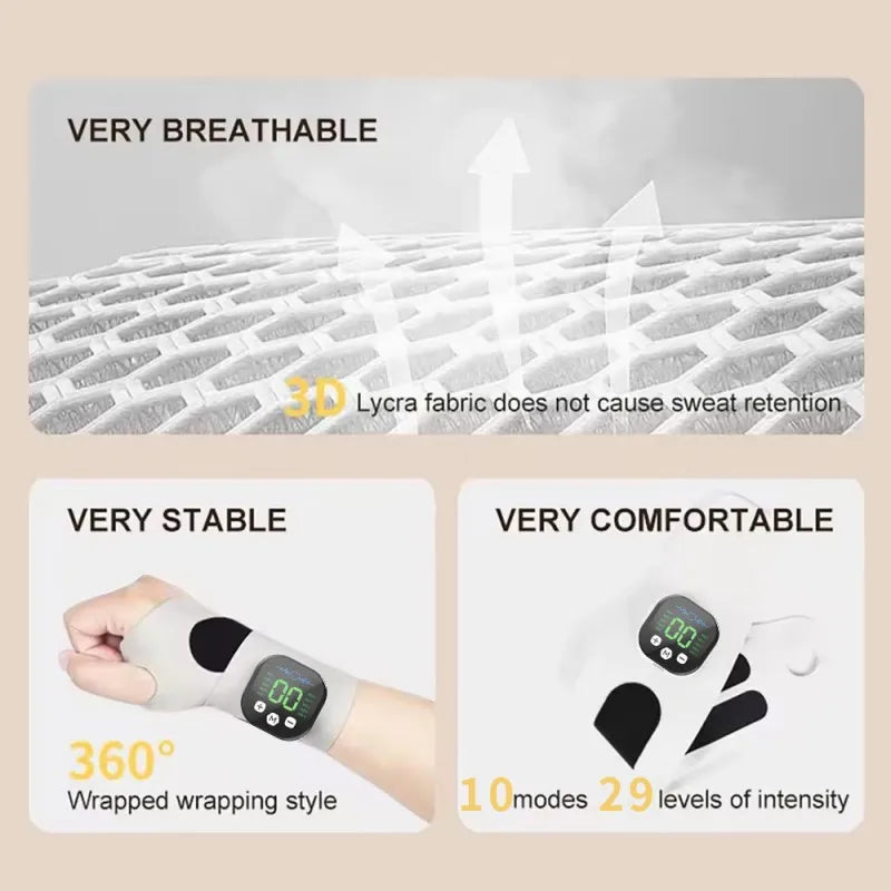 CAMMUO Electric Wrist Massager – 8 Modes, USB Rechargeable Electric Wrist Massager HIP
