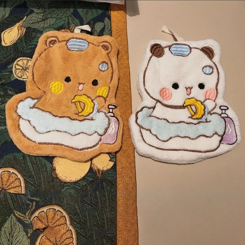 Panda Bubu & Dudu Hanging Kitchen Towel – Quick-Dry Dish Cloth Kitchen Dish Towel HIP