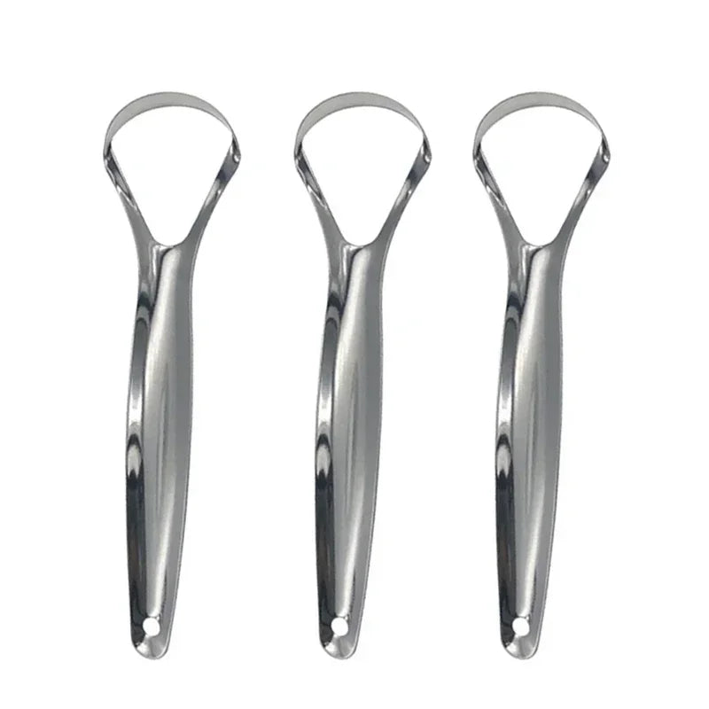 Stainless Steel Tongue Scraper & Brush Set | RUZOFO Tongue Scraper Set HIP C738-Silver-L-3pcs