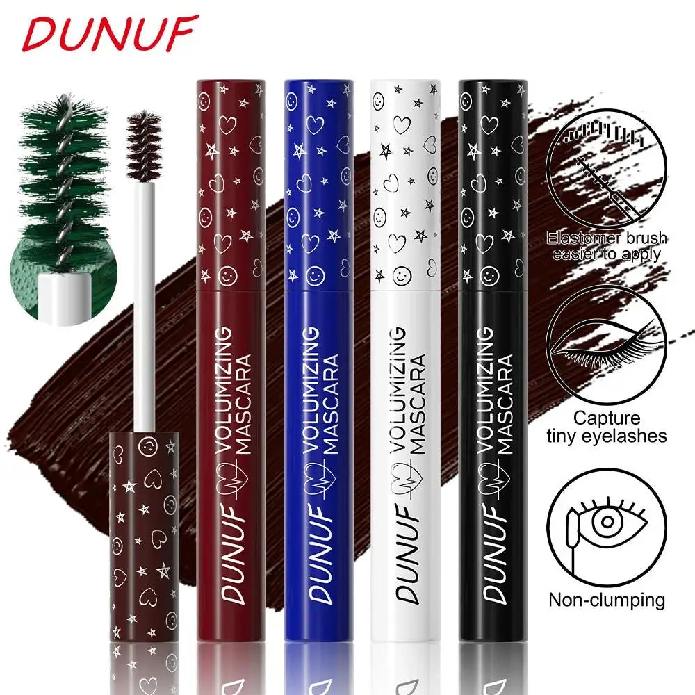DUNUF Colorful Waterproof Curling Mascara – Blue Green Purple Colorful Mascara HIP