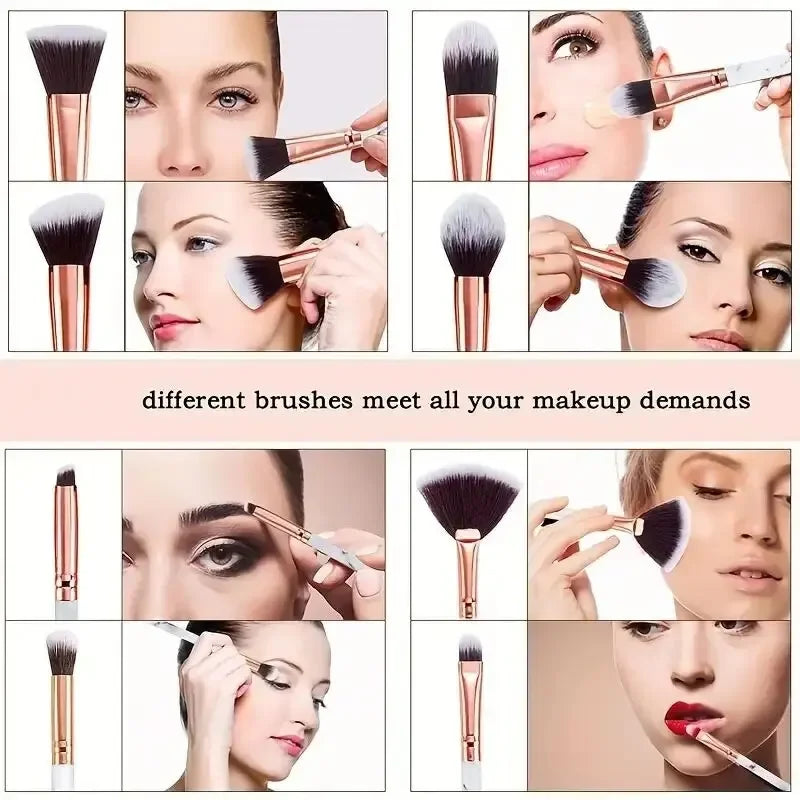 10-Piece Marble Makeup Brush Set – Kabuki & Blending | RUZOFO Makeup Brush Set HIP