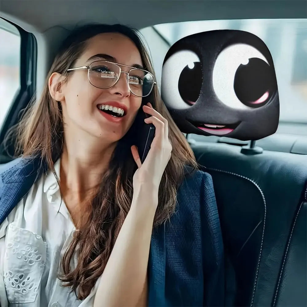 2-Pack Cute Big-Eyed Car Headrest Covers | Fun Car Decor Car Headrest Cover HIP