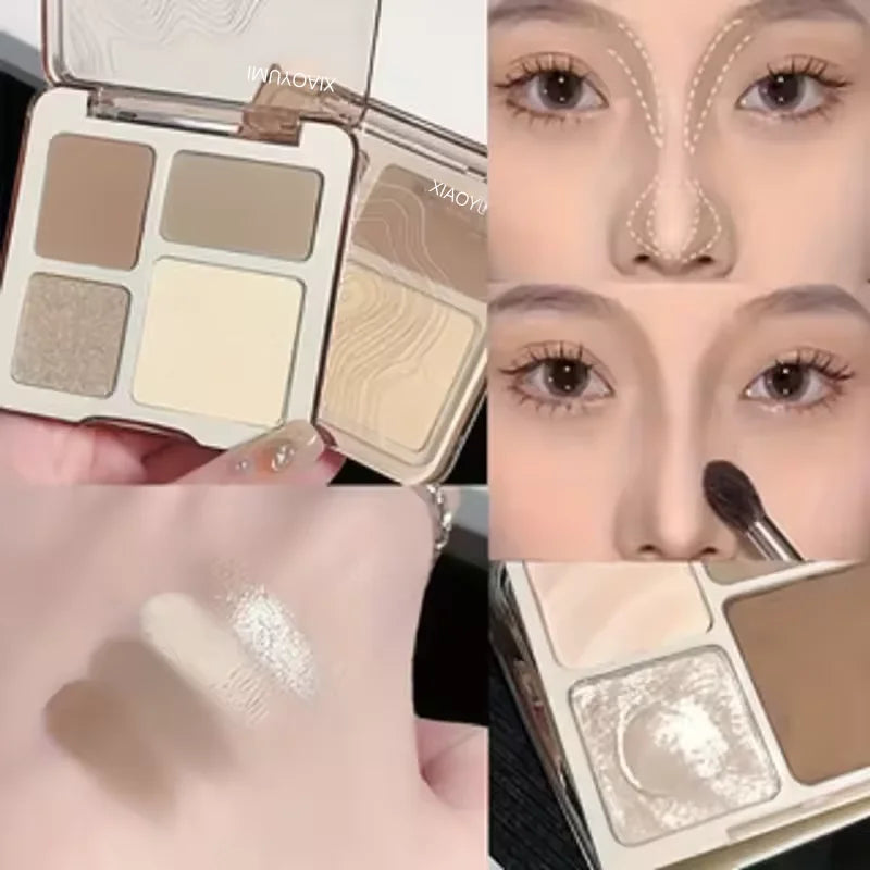 4-Color Contour & Highlighter Palette – Matte & Glow | HIP Contour Highlight Palette HIP