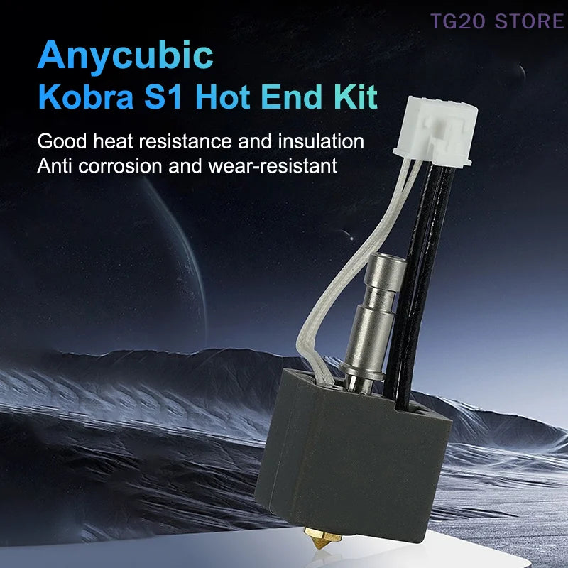 Anycubic Kobra S1 Hotend Kit – Brass & Steel Nozzles 0.4–1.0mm 3D Printer Nozzle Kit HIP