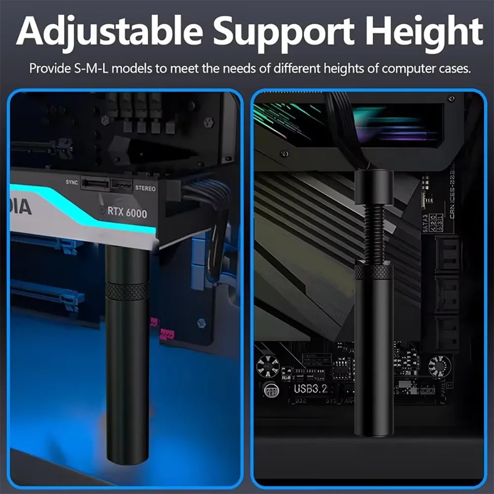 Aluminum GPU Support Bracket – Anti-Sag Stand 27–120mm | KEBIDUMEI GPU Support Bracket HIP