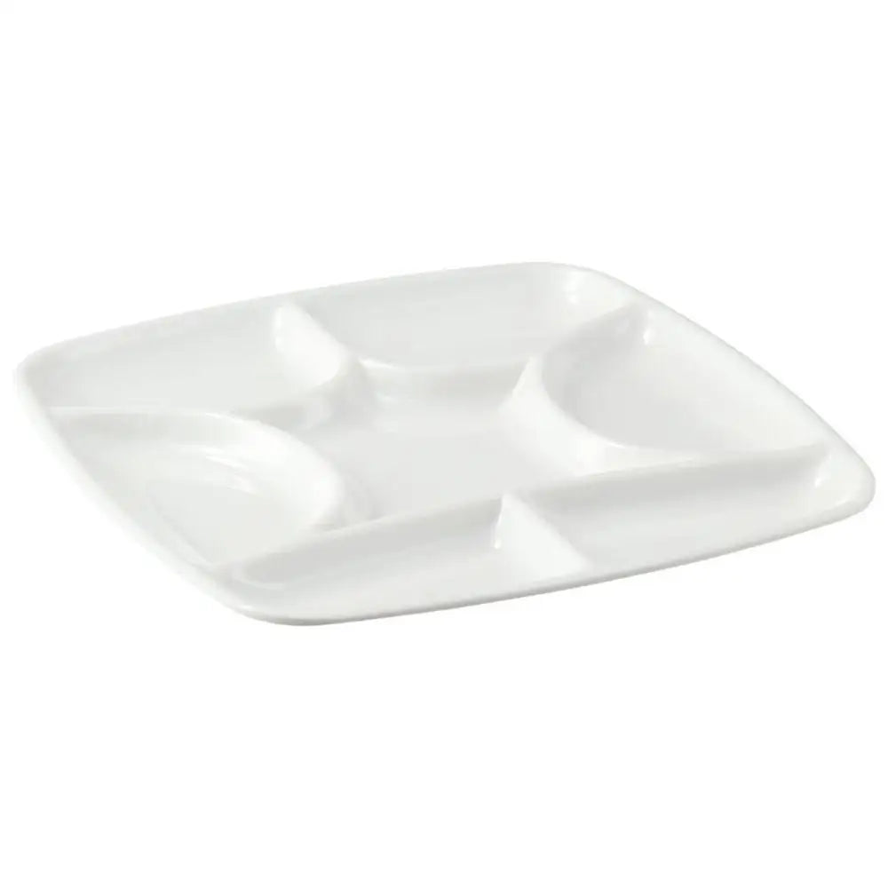 7-Well Square Paint Palette – White Imitation Porcelain 15cm Artist Paint Palette HIP
