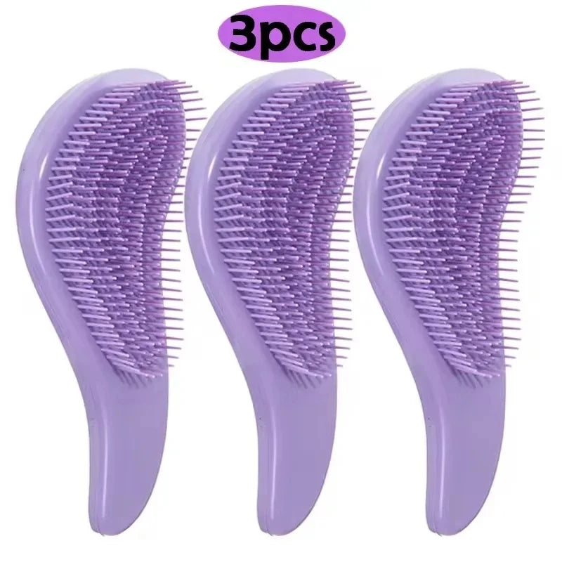 T-Shape Wheat Straw Comb Set – Anti-Static Detangling Hair Comb Set HIP C689-purple 3pcs